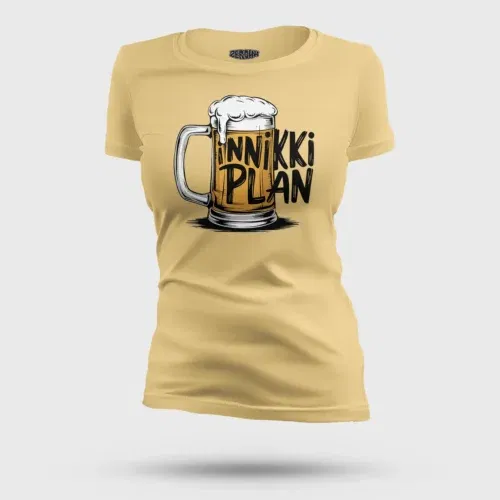 Inniki plan - beer women's t-shirt in beige color