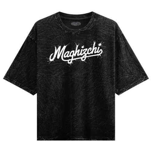 Maghizchi men/unisex acid wash oversized t-shirt in black color