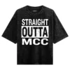 Straight Outta MCC Men/Unisex Acid Wash Oversized T-Shirt in Black Color