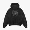 Straight Outta Adyar Men/Unisex Acid Wash Hoodie in Black Color