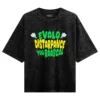 Evalo Distarpance You Raascal Men/Unisex Acid Wash Oversized T-Shirt in Black Color