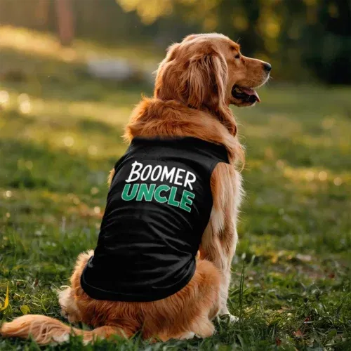 Boomer uncle dog tank in black color