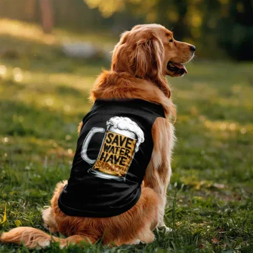 Save water and have sarakku dog tank in black color
