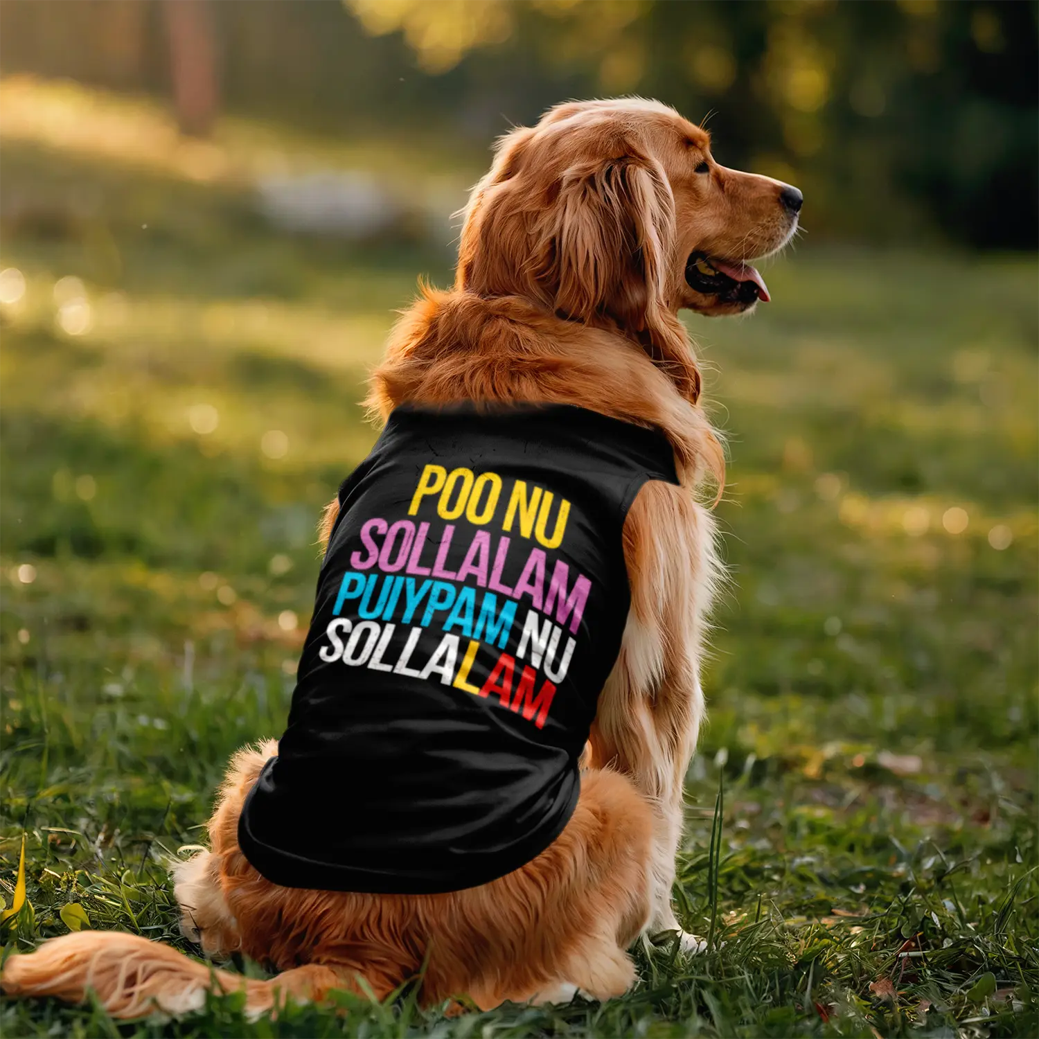 Poo Nu Sollalam Dog Tank in Black Color