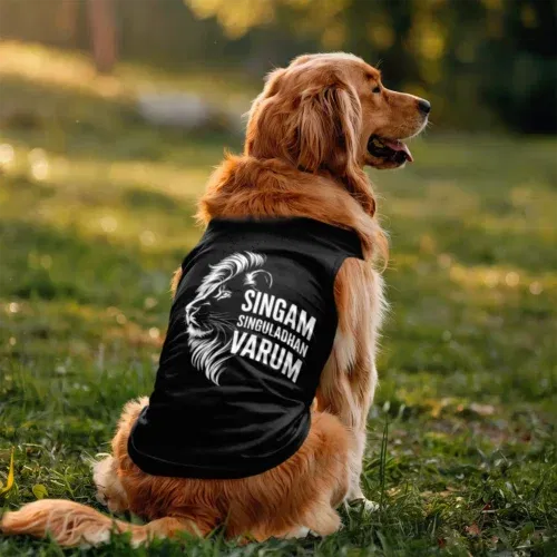 Singam singuladhan varum dog tank in black color