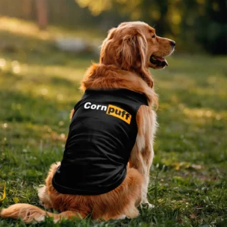Cornpuff Dog Tank in Black Color