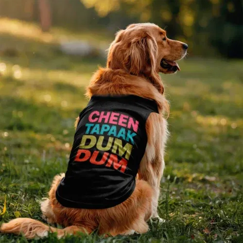 Cheen tapaak dum dum dog tank in black color