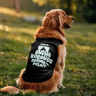 Echuuse Me Andha Korangu Bomma Ena Velai? Dog Tank in Black Color