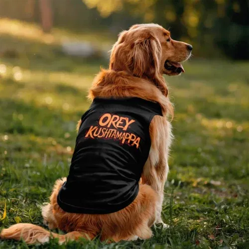 Ore kushtamappa dog tank in black color