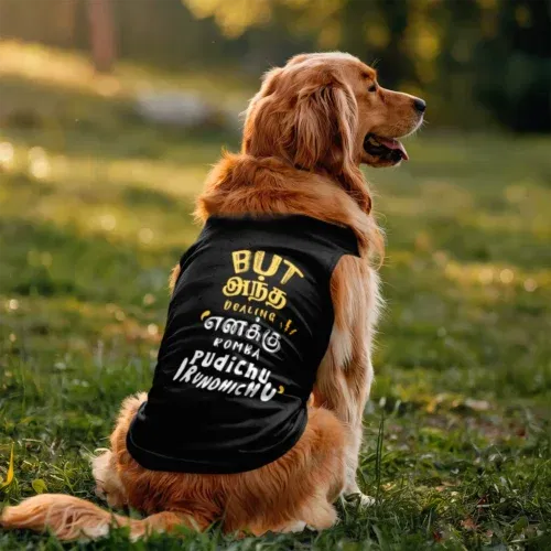 But antha dealing enaku romba pudichu irundhichu dog tank in black color