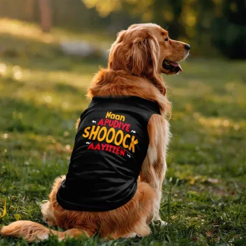 Naan apudiye shoooock aayitten dog tank in black color