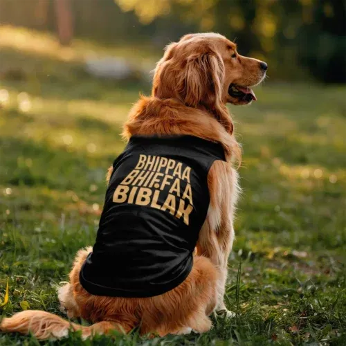 Bhippa bhiffa biblak dog tank in black color