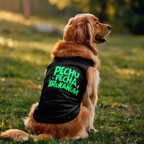 Pechu pecha irrukanum dog tank in black color