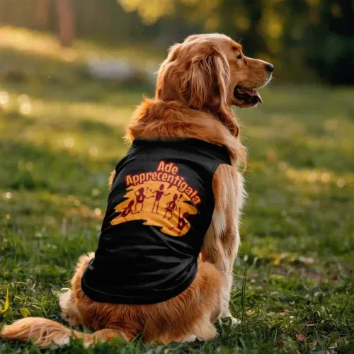 Ade apprecentingala dog tank in black color
