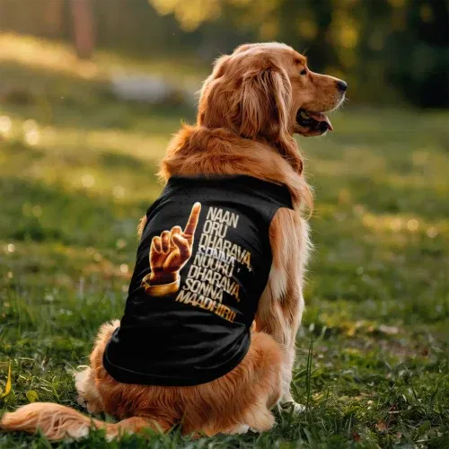 Naan oru dharava sonna, nooru dharava sonna maadhiri dog tank in black color