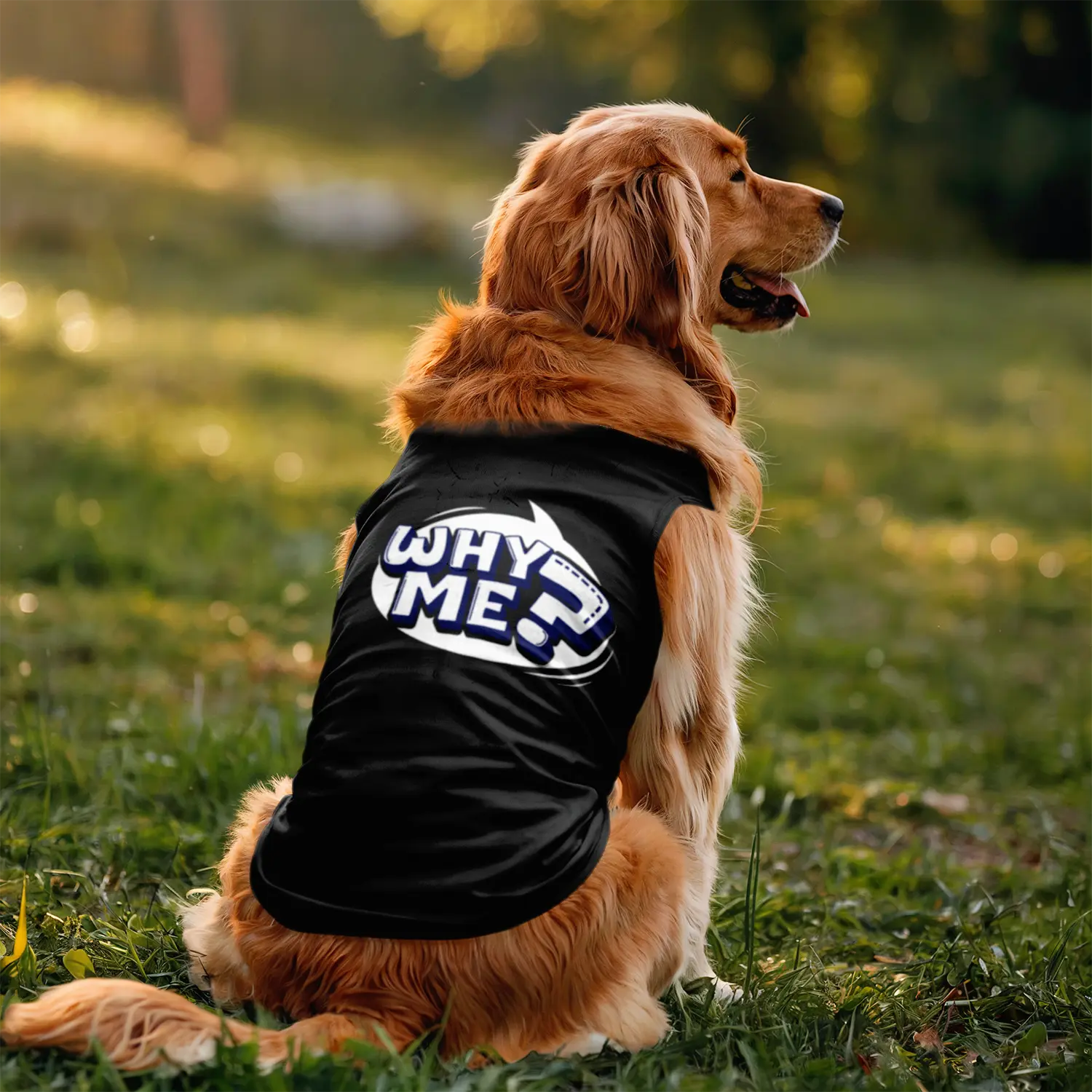 Why me? Dog Tank in Black Color