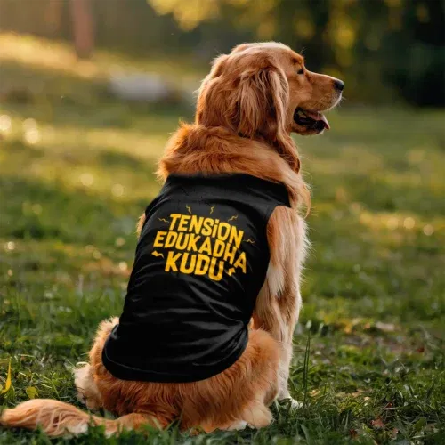 Tension edukadha kudu dog tank in black color