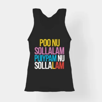 Poo Nu Sollalam Women's Tank Top in Black Color
