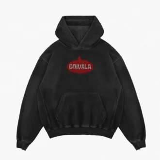 Goiyala Men/Unisex Acid Wash Hoodie in Black Color