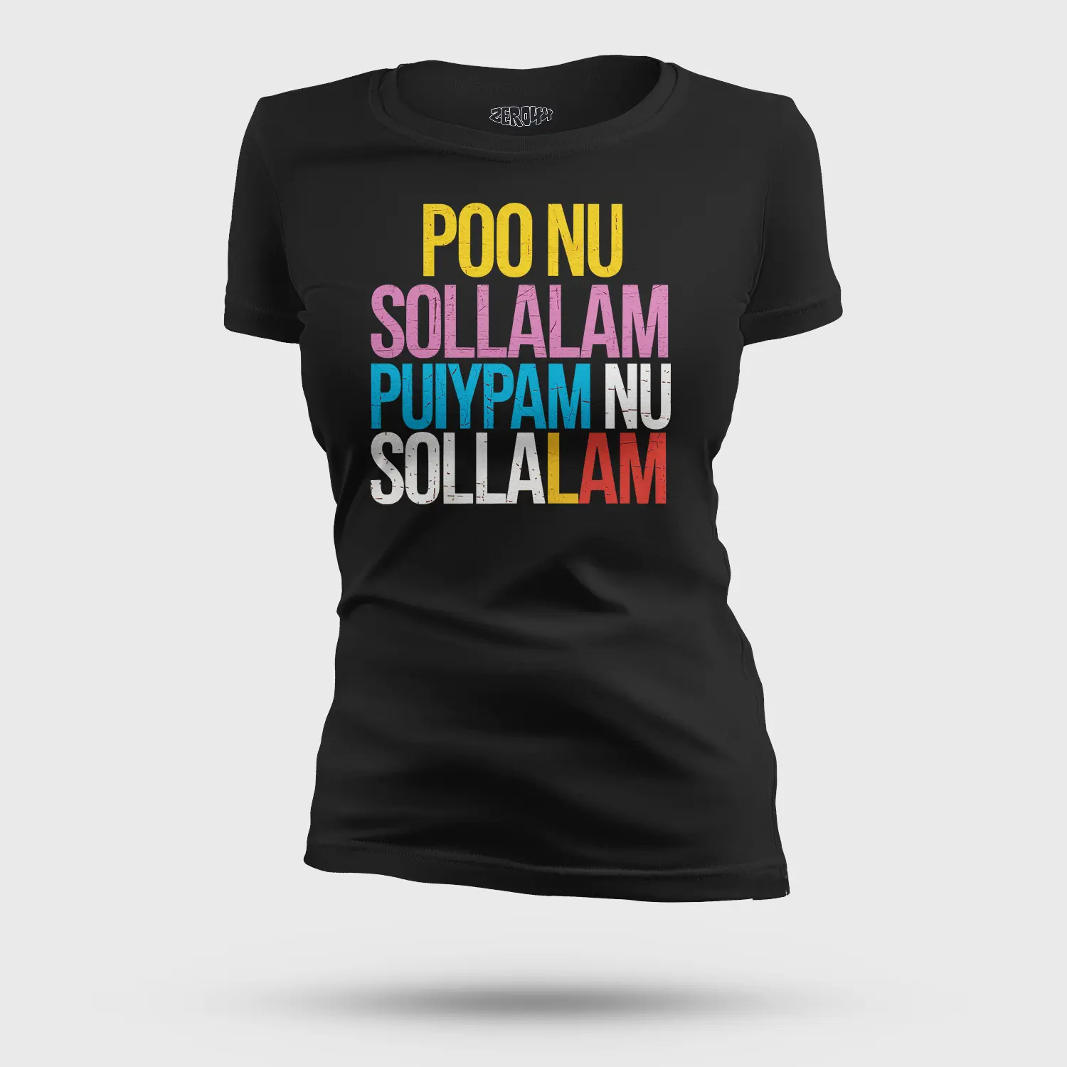 Poo Nu Sollalam Women's T-Shirt in Black Color