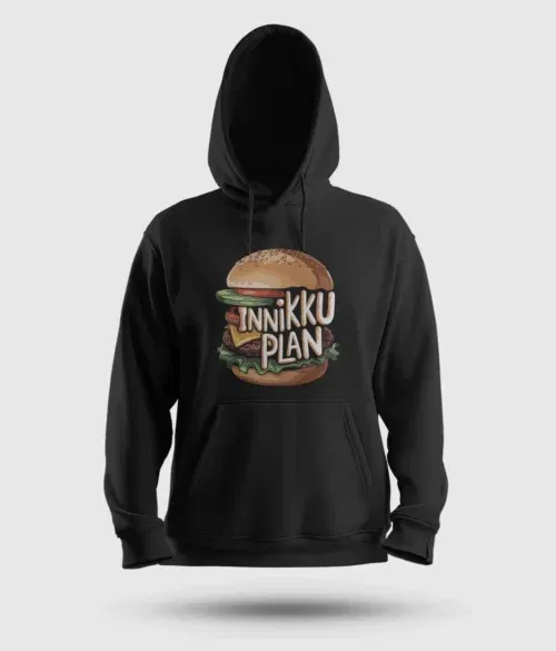 Innikki plan - burger men/unisex hoodie in black color