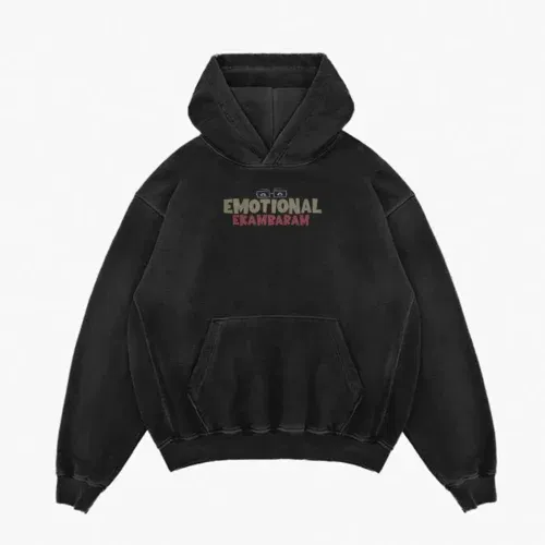 Emotional ekambaram men/unisex acid wash hoodie in black color