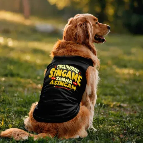 Singathapathi singame sunna asingam dog tank in black color