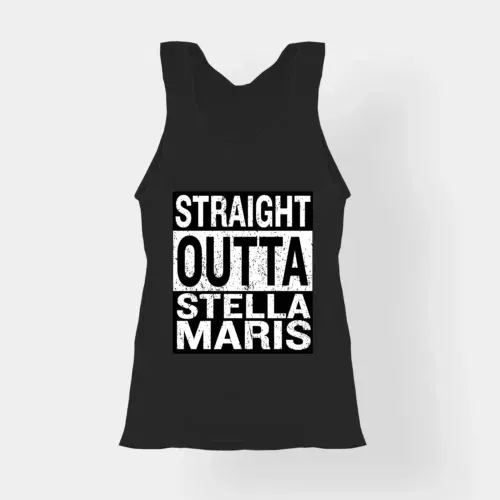Straight outta stella maris women's tank top in black color