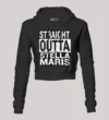 Straight Outta Stella Maris Women's Crop Hoodies in Black Color