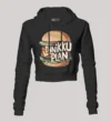 Innikki Plan - Burger Women's Crop Hoodies in Black Color