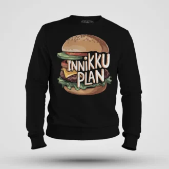 Innikki Plan - Burger Men/Unisex Sweatshirt in Black Color