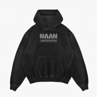 Naan Limited Edition Men/Unisex Acid Wash Hoodie in Black Color