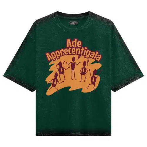 Ade apprecentingala men/unisex acid wash oversized t-shirt in bottle green color