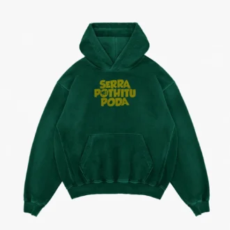 Serra Pothitu Poda Men/Unisex Acid Wash Hoodie in Bottle Green Color