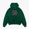 Straight Outta Andhra Mess Men/Unisex Acid Wash Hoodie in Bottle Green Color