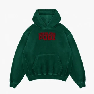Varalena Podi Men/Unisex Acid Wash Hoodie in Bottle Green Color