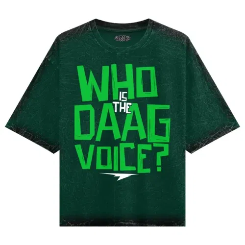 Who is the daag voice men/unisex acid wash oversized t-shirt in bottle green color
