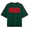 Varalena Podi Men/Unisex Acid Wash Oversized T-Shirt in Bottle Green Color