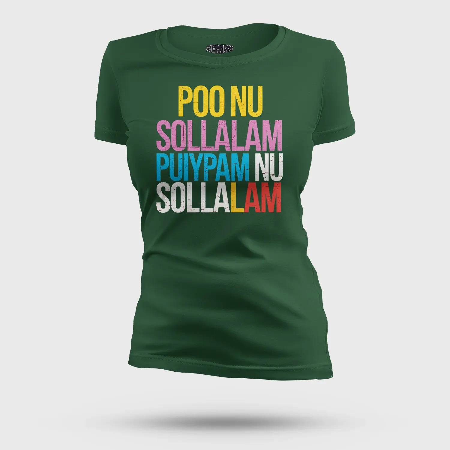 Poo Nu Sollalam Women's T-Shirt in Bottle Green Color