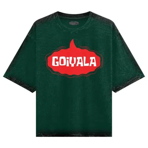 Goiyala men/unisex acid wash oversized t-shirt in bottle green color