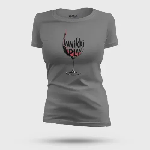 Innikki plan - wine women's t-shirt in charcoal melange color
