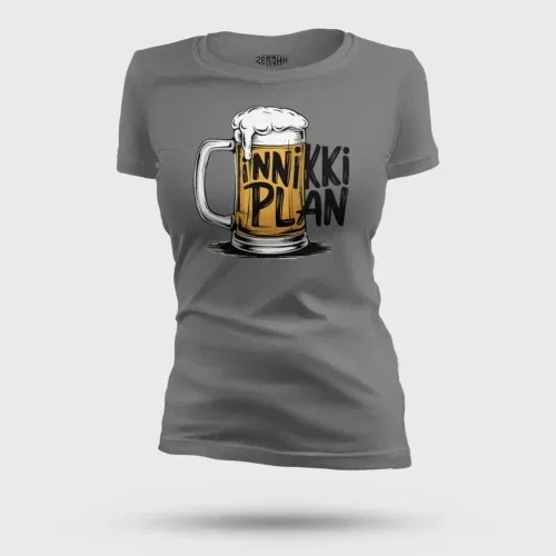 Inniki plan - beer women's t-shirt in charcoal melange color