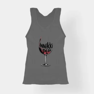Innikki Plan - Wine Women's Tank Top in Charcoal Melange Color