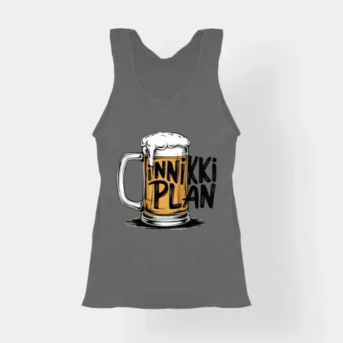 Inniki plan - beer women's tank top in charcoal melange color