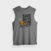 Save Water Drink Quarter Men/Unisex Tank Top in Charcoal Melange Color