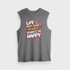 Life Is Very Short Nanba Men/Unisex Tank Top in Charcoal Melange Color