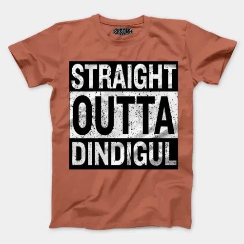 Straight outta dindigul men/unisex t-shirt in copper color