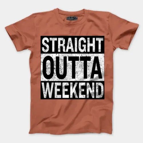 Straight outta weekend men/unisex t-shirt in copper color