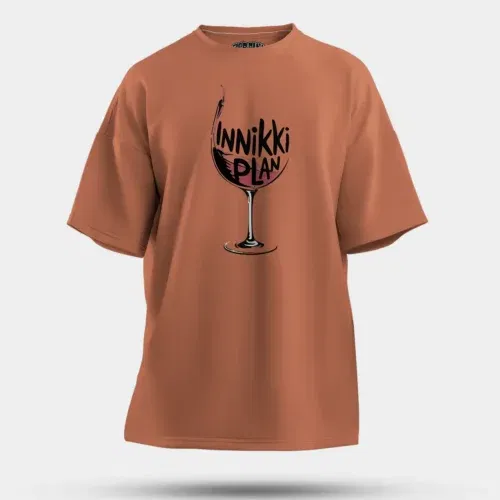 Innikki plan - wine men/unisex oversized t-shirt in coral color