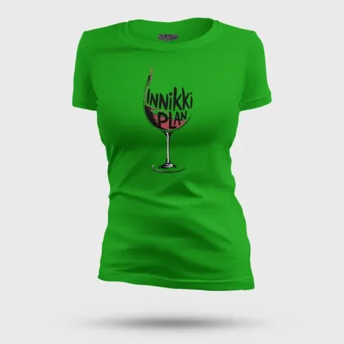Innikki plan - wine women's t-shirt in flag green color